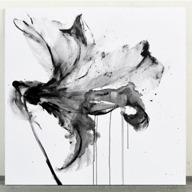 Pittura intitolato "Black and white flo…" da Rosi Roys, Opera d'arte originale, Acrilico