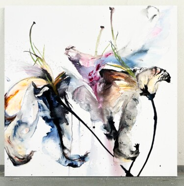 Картина под названием "Colorful flowers" - Rosi Roys, Подлинное произведение искусства, Акрил