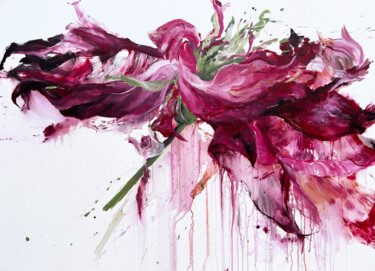 Ζωγραφική με τίτλο "Pink flower 29" από Rosi Roys, Αυθεντικά έργα τέχνης, Ακρυλικό
