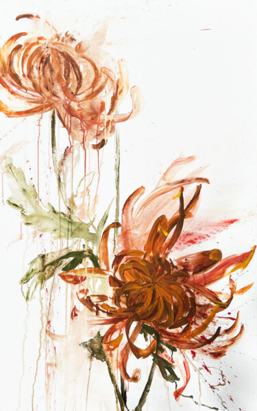 Pittura intitolato "Yellow flowers" da Rosi Roys, Opera d'arte originale, Acrilico