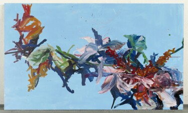 Malerei mit dem Titel "Colorful flower 5" von Rosi Roys, Original-Kunstwerk, Acryl