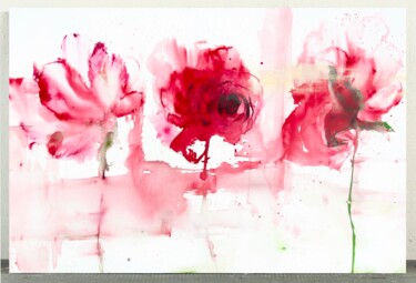 Painting titled "Blurred flowers 9" by Rosi Roys, Original Artwork, Acrylic