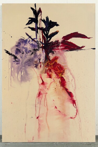 Картина под названием "Minimalistic flower…" - Rosi Roys, Подлинное произведение искусства, Акрил