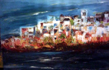 Painting titled "Bateauville" by Rosiane Priam, Original Artwork