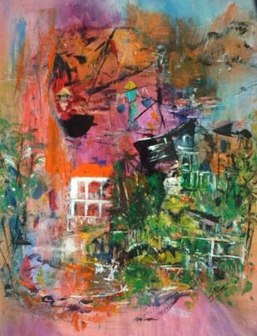 Painting titled "La coloniale" by Rosiane Priam, Original Artwork