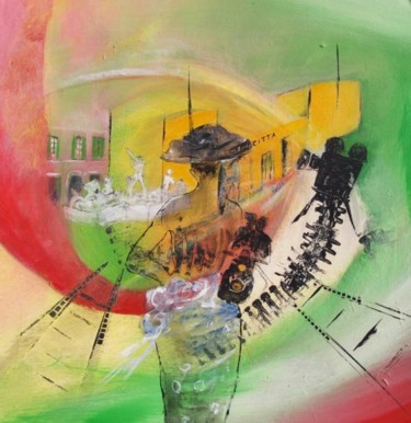 Peinture intitulée "CINECITTA" par Rosiane Priam, Œuvre d'art originale