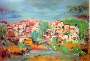 Painting titled "D'une rive à l'autre" by Rosiane Priam, Original Artwork