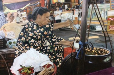 Peinture intitulée "A Small Corner of Đ…" par Rosie Dang, Œuvre d'art originale, Huile