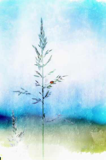 Digitale Kunst mit dem Titel "A ladybug" von Rosie Daswani, Original-Kunstwerk, Digitaldruck
