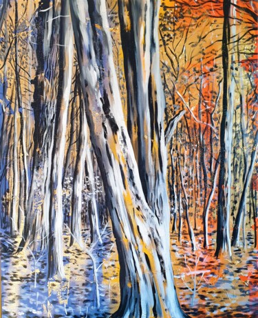 Painting titled "Bosque" by Roswitha Tretter-Geiger (Rosie Tretter), Original Artwork, Acrylic