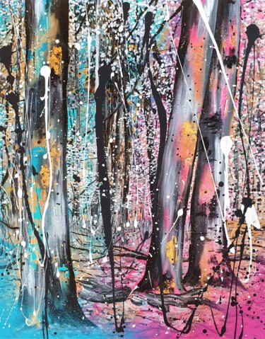 Painting titled "Hutan" by Roswitha Tretter-Geiger (Rosie Tretter), Original Artwork, Acrylic