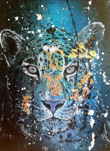 Painting titled "Panthera Pardus no.2" by Roswitha Tretter-Geiger (Rosie Tretter), Original Artwork, Acrylic