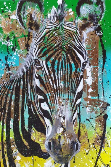 Peinture intitulée "Equus Grevyi no.2" par Roswitha Tretter-Geiger (Rosie Tretter), Œuvre d'art originale, Acrylique