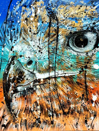 Schilderij getiteld "Falco" door Roswitha Tretter-Geiger (Rosie Tretter), Origineel Kunstwerk, Acryl