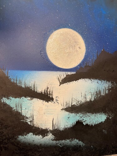Peinture intitulée "The Dark Moon One" par Rosie Walter, Œuvre d'art originale, Acrylique