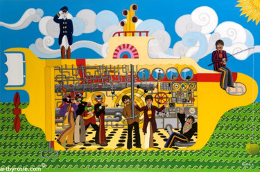 Pintura titulada "Yellow Submarine" por Rosie Harper, Obra de arte original, Acrílico