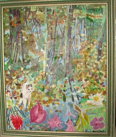 Peinture intitulée "REFLETS DANS L'EAU,…" par Rosine Ammendola, Œuvre d'art originale, Huile