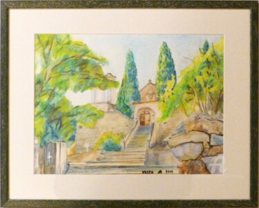 Painting titled "Chios series: vessa…" by Rosita Allinckx, Original Artwork, Watercolor Mounted on Other rigid panel