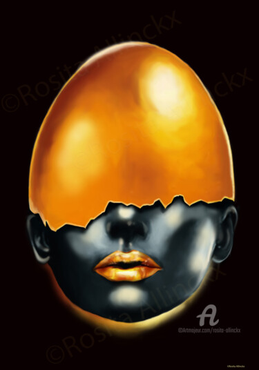 Digital Arts titled "'Broken Shell'" by Rosita Allinckx, Original Artwork, Digital Painting