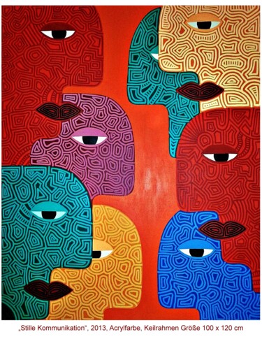 Painting titled ""Stille Kommunikati…" by Rositza Mesias, Original Artwork, Acrylic