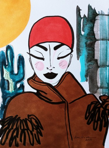 Painting titled "Georgia" by Rosi Vidal, Original Artwork, Marker