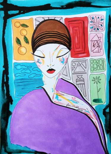 Painting titled "Suzanne" by Rosi Vidal, Original Artwork, Marker