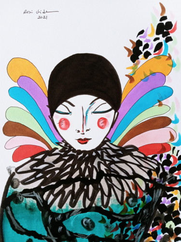 Картина под названием "Siouxie" - Rosi Vidal, Подлинное произведение искусства, Маркер