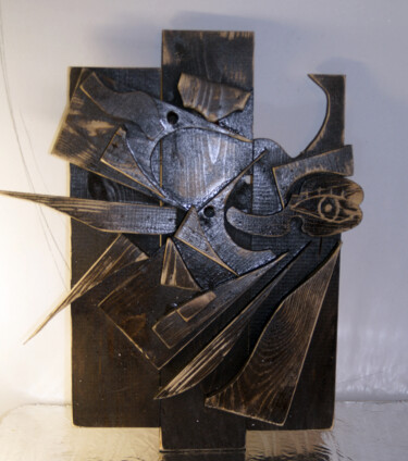 Skulptur mit dem Titel "3D wooden panels "…" von Igor Gor, Original-Kunstwerk, Holz