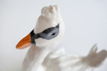 Scultura intitolato "Swan" da Rossana Leonardi, Opera d'arte originale, Ceramica