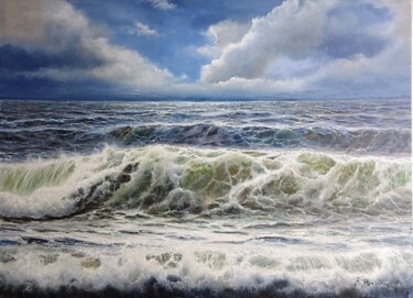 Pittura intitolato "Il vento sul mare" da Rossella Baldino, Opera d'arte originale, Acrilico