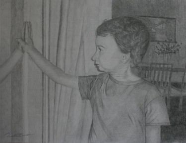 Drawing titled "...alla finestra" by Rossella Buscemi, Original Artwork