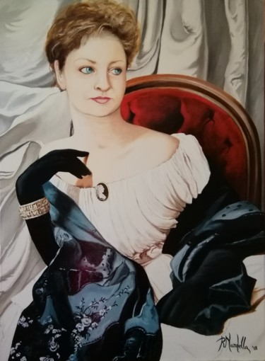 Peinture intitulée "GRAN DAMA IN POLTRO…" par Rosa Nardella, Œuvre d'art originale, Huile