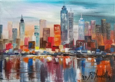 Painting titled "NEW YORK NEW YORK" by Rosa Nardella, Original Artwork, Oil