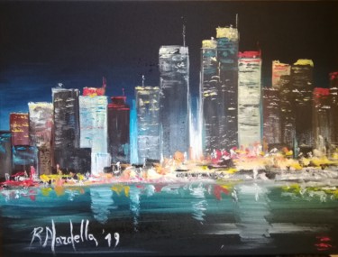 Painting titled "NYC" by Rosa Nardella, Original Artwork, Acrylic