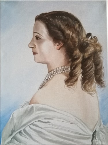 Painting titled "" DONNA VITTORIANA "" by Rosa Nardella, Original Artwork, Oil