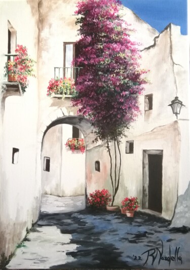 Painting titled "" VICOLI ANTICHI "" by Rosa Nardella, Original Artwork, Oil