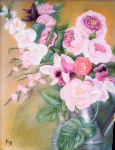 Painting titled "Bouquet rose" by Michèle Rossetto, Original Artwork
