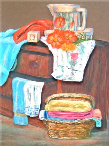 Peinture intitulée "La toilette" par Michèle Rossetto, Œuvre d'art originale