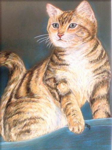 Painting titled "Le chat de Paola" by Michèle Rossetto, Original Artwork