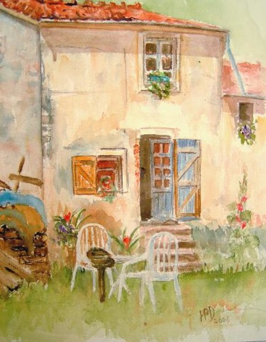 Painting titled "La maison de Jean-C…" by Michèle Rossetto, Original Artwork