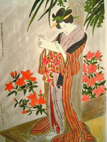 Peinture intitulée "Première pluie d'été" par Michèle Rossetto, Œuvre d'art originale