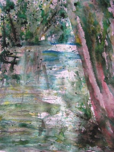 Painting titled "Essais de projection" by Michèle Rossetto, Original Artwork