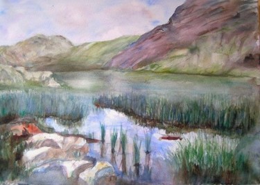 Peinture intitulée "Lac Breson" par Michèle Rossetto, Œuvre d'art originale