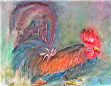 Peinture intitulée "un autre bantam" par Michèle Rossetto, Œuvre d'art originale