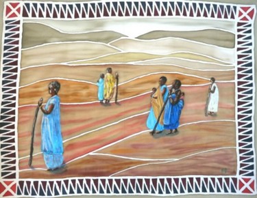 Peinture intitulée "Rwanda 1" par Michèle Rossetto, Œuvre d'art originale