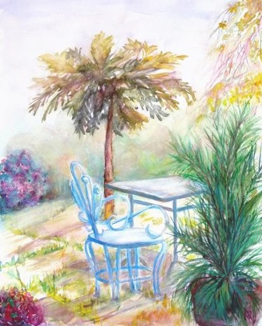 Painting titled "Le Jardin de Tinana…" by Michèle Rossetto, Original Artwork