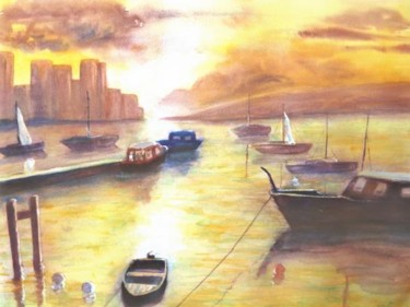 Painting titled "Déjà le Crépuscule?" by Michèle Rossetto, Original Artwork