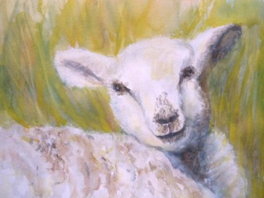 Peinture intitulée "agneau" par Michèle Rossetto, Œuvre d'art originale