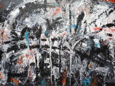 Peinture intitulée "Essai noir blanc et…" par Michèle Rossetto, Œuvre d'art originale