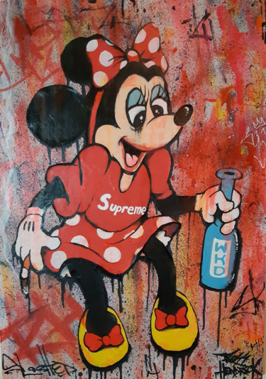 Schilderij getiteld "Drunken Minnie" door Ross Hendrick, Origineel Kunstwerk, Acryl